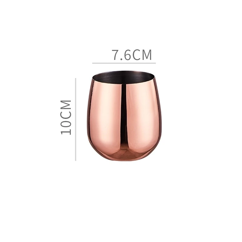 (500 Ml Oro Rosa) Copa De Acero Inoxidable 304 Con Tallo, Ideal Para Vino, Bares, Restaurantes Y Para Uso Doméstico.