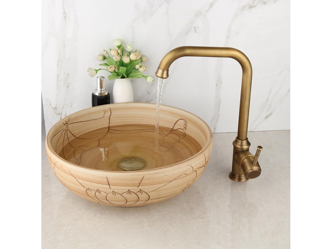 Grifos De Latón, Juegos De Lavabos De Cerámica Para Baño