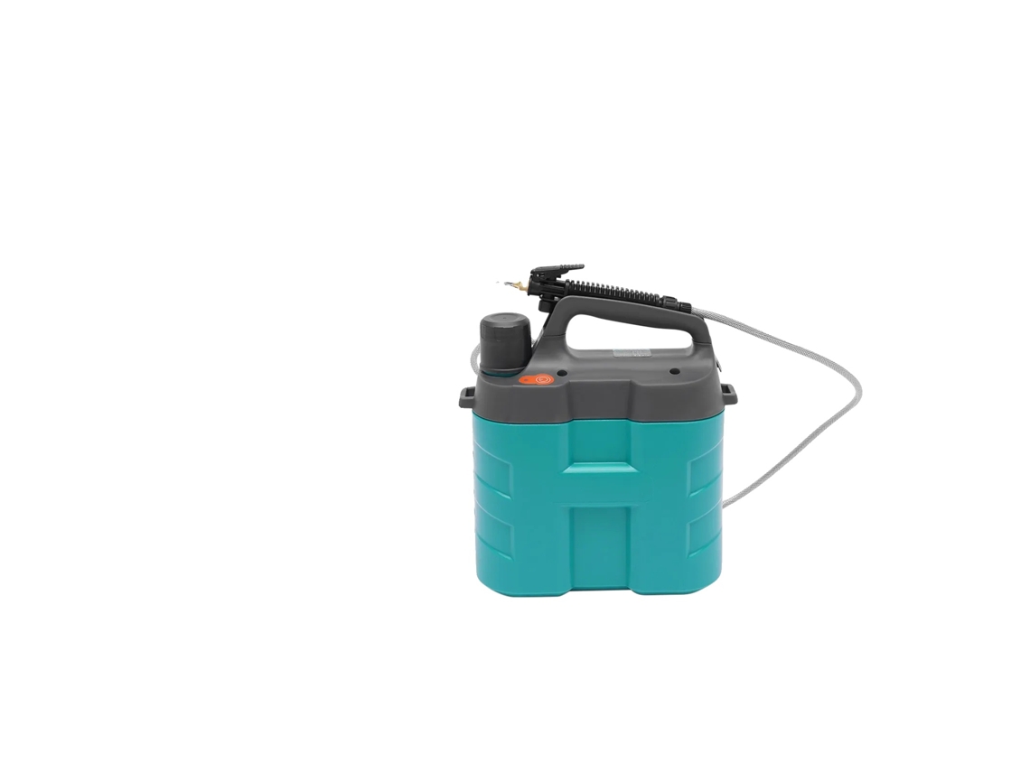 Pulverizador de jardín, capacidad de 8 litros, batería recargable, azul.