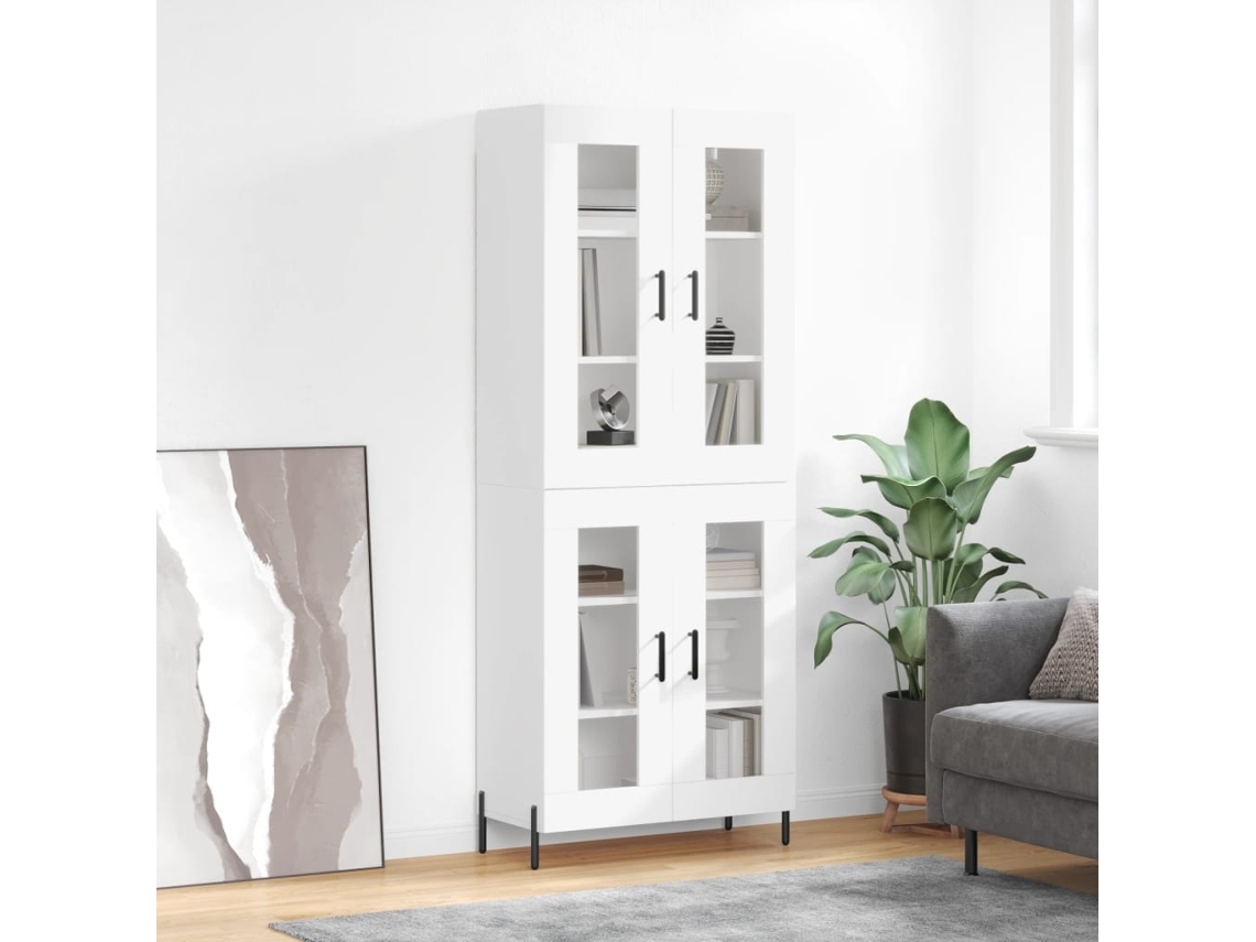 Aparador Alto Madera Contrachapada Blanco 69,5x34x180 Cm