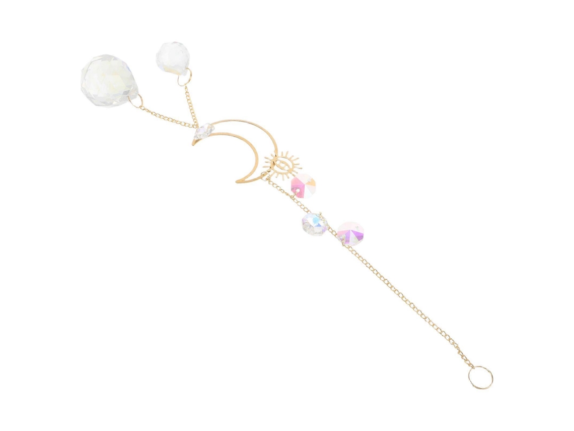 Colgante de luna de cristal para colgar, ideal para decoración de jardín y patio, con función de creación de arcoíris (1 pieza)