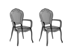 Conjunto de 2 cadeiras BELIANI Vermont de Policarbonato Preto 52x53x98