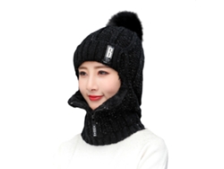 Rebe-conjunto De Gorro Y Bufanda De Punto Invierno Con Gorro Tejido, Bufanda Cremallera Y Acolchado Polar Para Mujer Y Hombre