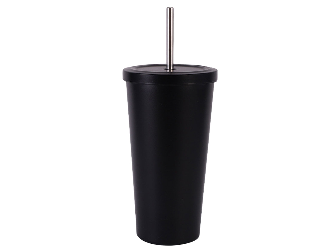 Taza de Café de Acero Inoxidable con Pajita - para Coche NEVEANCE