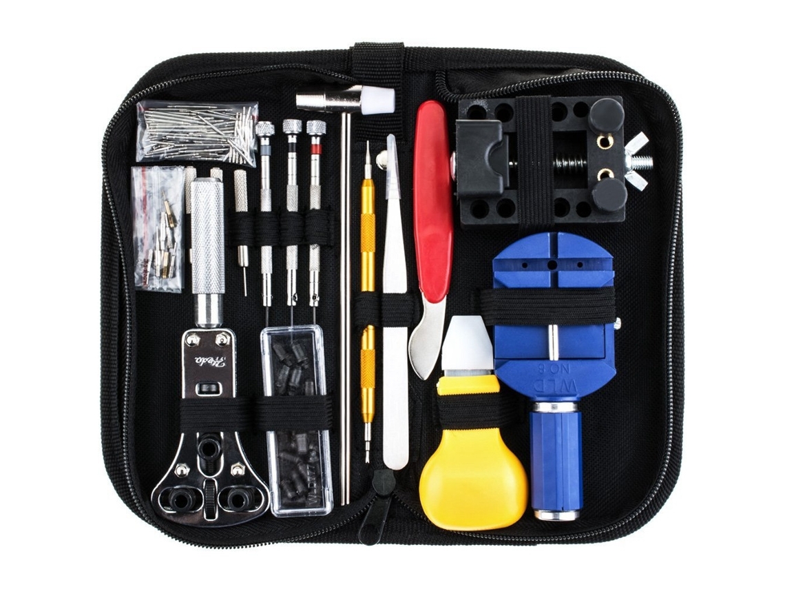 Kit de herramientas para reparación de relojes: abre pasadores, quita eslabones