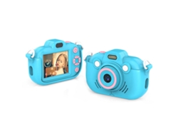 Cámara digital para niños de 2,4 pulgadas con zoom 16x y grabación de vídeo de 2,7 K, estándar europeo, color azul + 32 GB