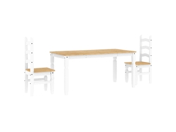 Maison Exclusive - Juego De Comedor Panama 3 Pzas Madera Maciza De Pino Blanco