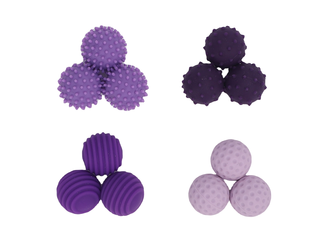 Ats-12 Pelotas De Silicona Para Aliviar El Estrés Con Textura Atsractiva Sensorial Para Dedos Y Manos Moradas
