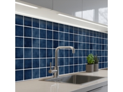 Paneles para salpicadero de cocina - Azulejo moderno - Azul 400x80 cm