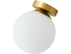 Lámpara De Techo Led Moderna De Cristal Blanco Dorado Con Diseño De Instalación