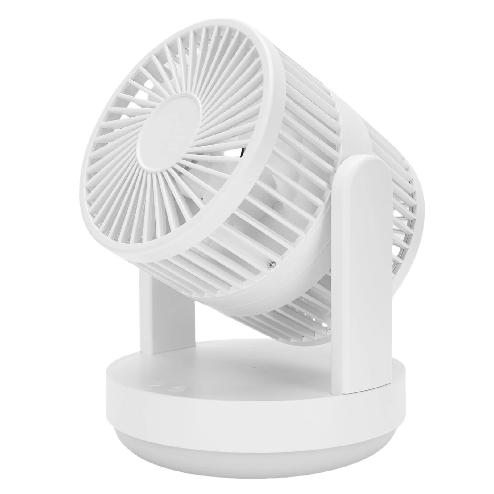 Ventilador De Escritorio Recargable De Tres Velocidades (marrón Claro) Con Luz Nocturna Y Función De Circulación De Aire Oscilante.