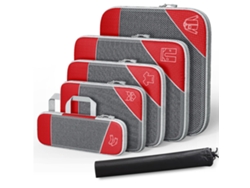 Caja de Almacenaje Plegables Nailon Viaje RNEMITERY Nylon Rojo (35x45x6cm)