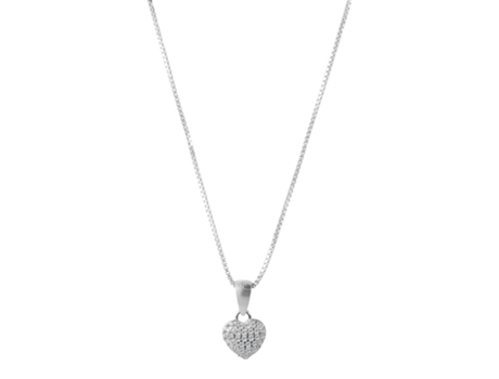 Sugerencia Día de la Madre Collar Corazón en Plata de Ley 925 Inés con Circonias Bañado en Rodio