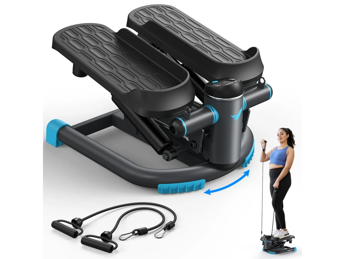 Mini Stepper Merach, Pantalla Lcd, Silencioso, Con Bandas De Resistencia, Step De Fitness Para Entrenamiento De Piernas, Brazos Y Glúteos, Hasta 150kg