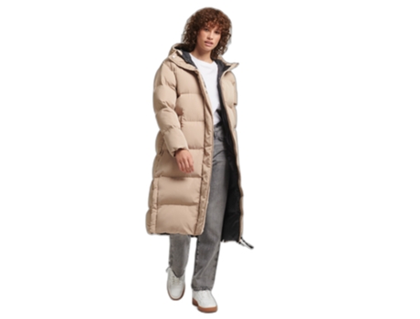 Abrigo para Mujer SUPERDRY (XL - Poliéster - Beige)