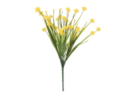 Ramo De Flores Artificiales Amarillas De Plástico Para Decoración Del Hogar, Jardín, Bodas Y Fiestas, 35 Cm.