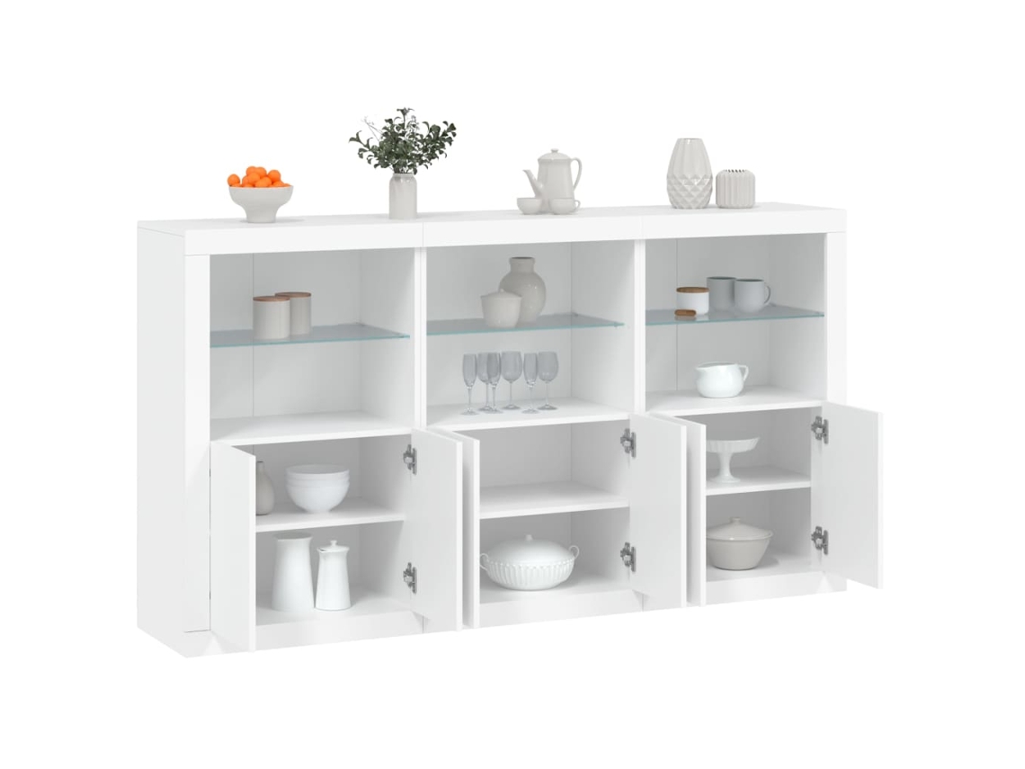 Aparador Con Luces Led Blanco 181,5x37x100 Cm