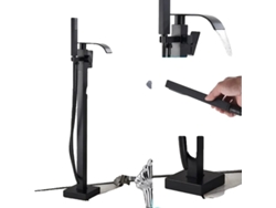Juego de grifo de ducha para baño, diseño contemporáneo, válvula de cerámica duradera, negro mate y