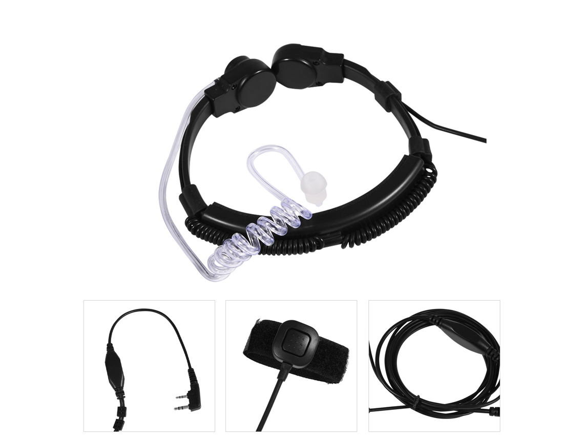 Auriculares Con Micrófono De Garganta Y Tubo Acústico Ptt Para Radio Walkie-talkie Baofeng Uv5r
