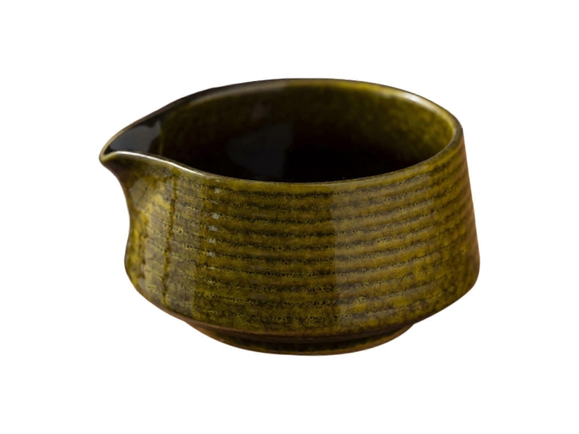 Tazón japonés para té matcha de 500 ml, hecho a mano en cerámica, para una auténtica experiencia matcha, color amarillo.