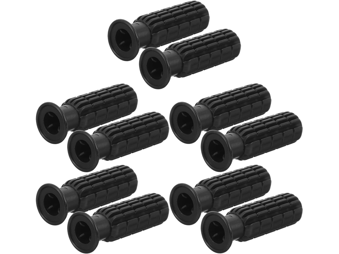 Juego de 10 empuñaduras de plástico reforzado para mesa de futbolín, antideslizantes, de 8 mm de grosor y 0,7 mm de longitud.
