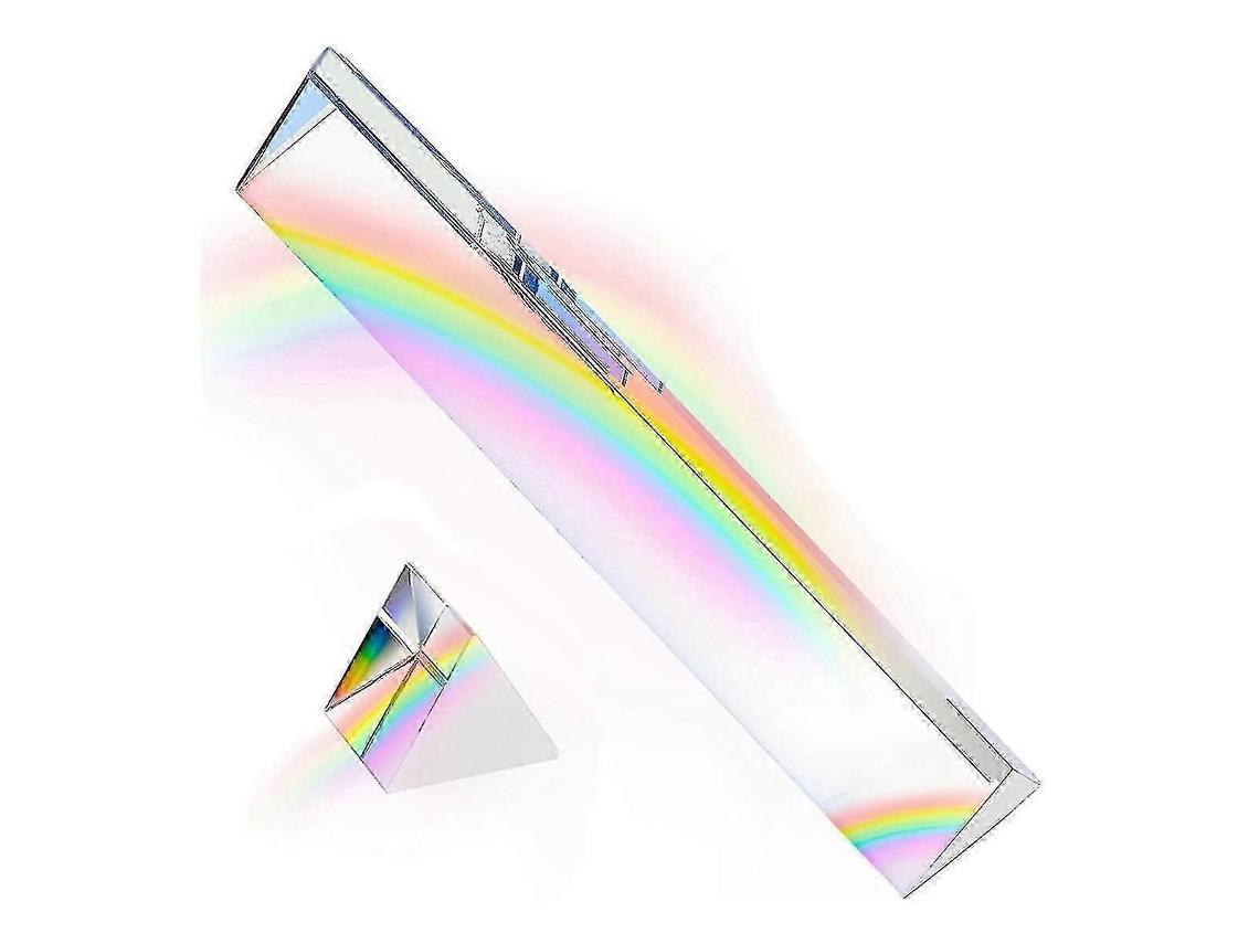 2 prismas triangulares transparentes, prismas ópticos de 6 y 1 pulgadas de longitud para la enseñanza de la física del espectro de luz y prismas fotográficos.