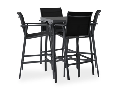 MAISON EXCLUSIVE Conjunto de bar para jardín 5 piezas negro