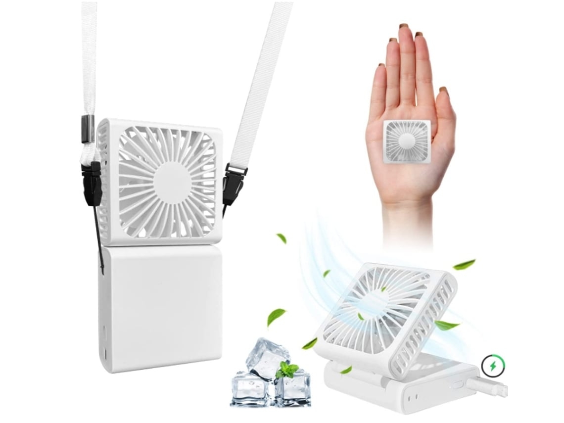 Mini Ventilador Portátil ENZON de Cuello Blanco