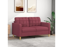 Sofá De 2 Plazas De Tela Rojo Tinto 140 Cm