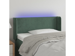 Cabecero Con Led De Terciopelo Verde Oscuro 83x16x78/88 Cm