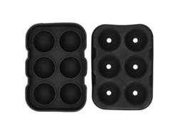 Molde De Silicona Negro Para Cubitos De Hielo Con 6 Cavidades Para Cubitos Y Bolas De Hielo, Ideal Para Bares Y Fiestas.