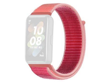 Correa de nailon ajustable cierre de lazo para Huawei Band 7 - rosa