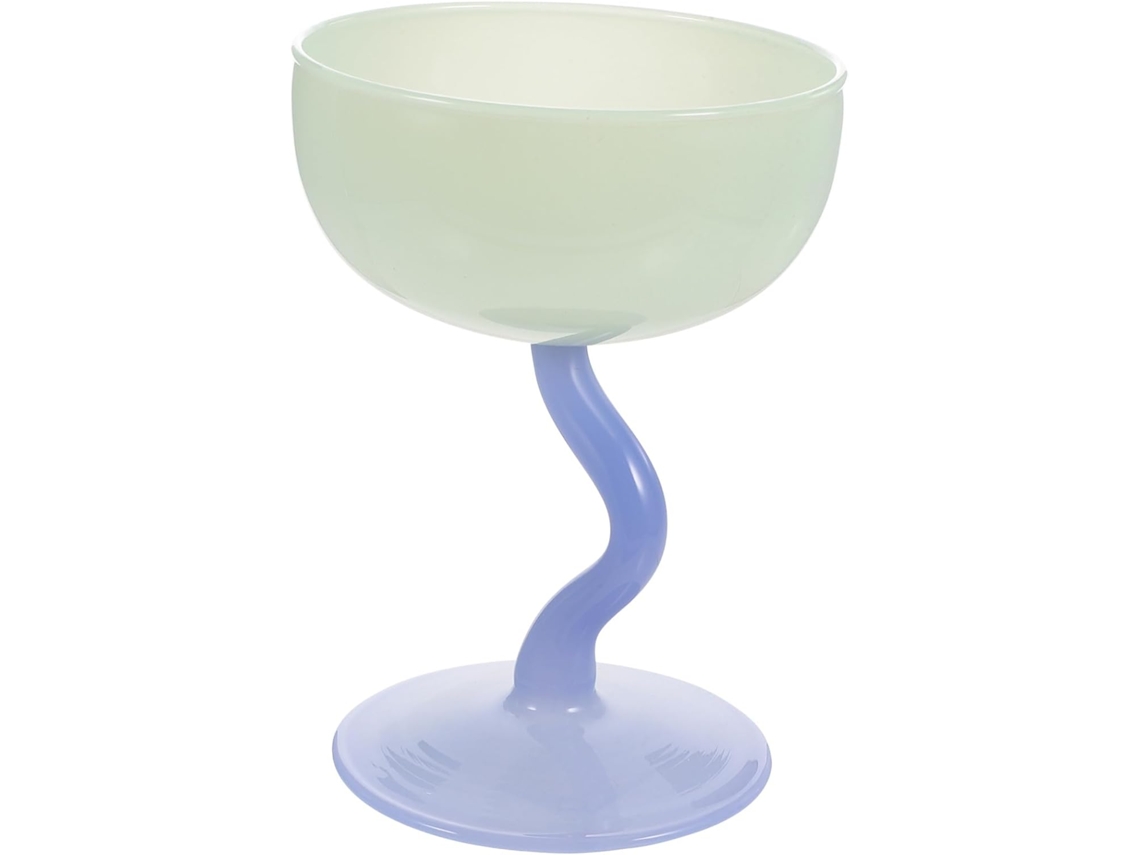 Tazón de vidrio para helado con tallo, vaso pequeño reutilizable para postres como helado Chaberlu