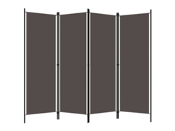 Separador de ambientes con 4 paneles, 200x180 cm, color antracita.