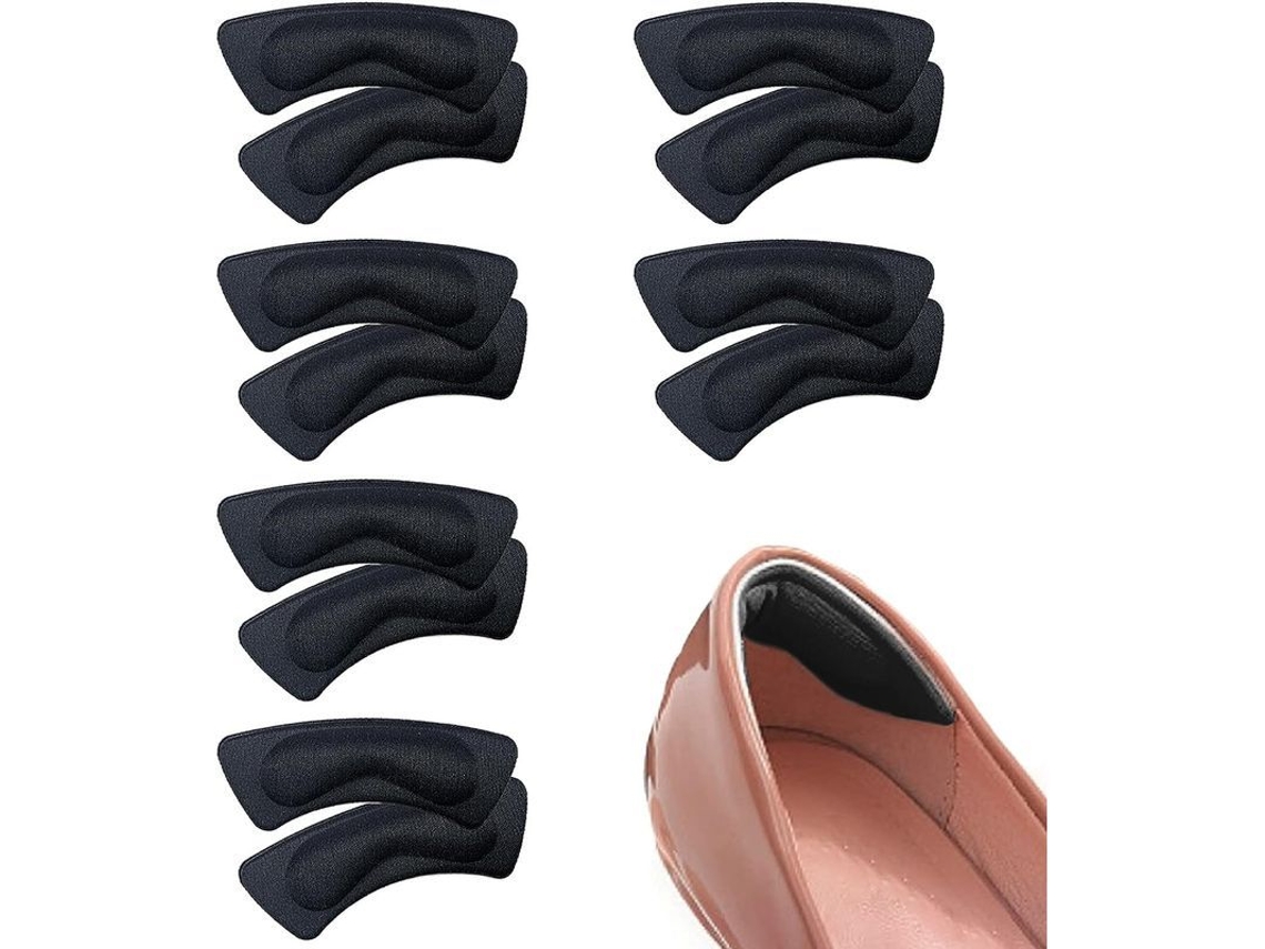 6 Pares De Almohadillas Autoadhesivas Para El Talón Con Espuma Protectora Para Zapatos (negro)