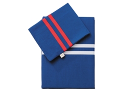 Conjunto De Sábana El Ganso Bajera Funda Cojín Algodón Azul - 3pcs (ropa De Cama)