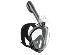 Máscara de snorkel Siurn de cara completa con sistema Dry Top y soporte para cámara L/XL negra