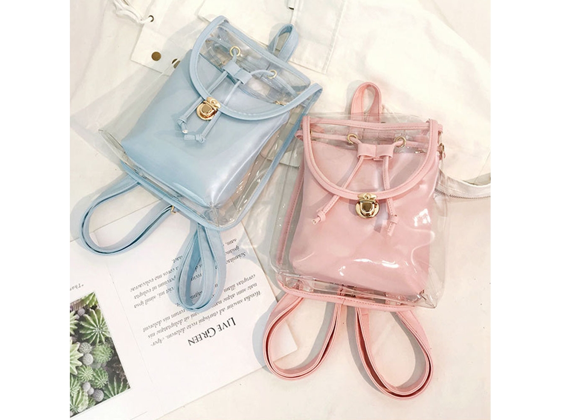 Mochila Ligera De Gelatina Transparente Con Gran Capacidad Y Resistente Al Agua, Ideal Para Citas Y Compras.