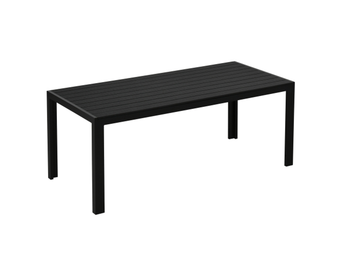 Mesa de Jardín de Aluminio, 120x70 cm, Apta para Jardín/Terraza, Color Negro.