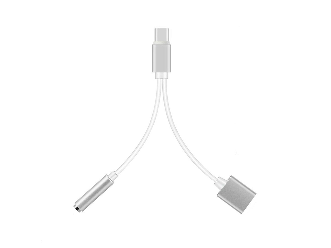 Adaptador Usb-C Divisor NORTHIX 2 en 1 con puerto auxiliar de 3,5 Mm