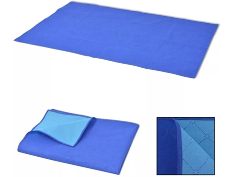 vidaXL Manta de picnic azul y azul claro 150x200 cm