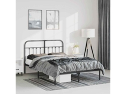 Estructura Cama Sin Colchón Con Cabecero Metal Negro 150x200 Cm