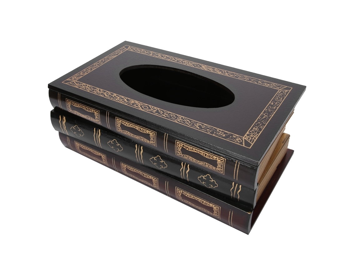 Caja De Papel Higiénico De Madera Estilo Retro Europeo, Gran Capacidad, Forma De Libro.