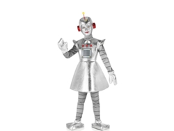 Disfraz de Robot Antiguo plateado para niña