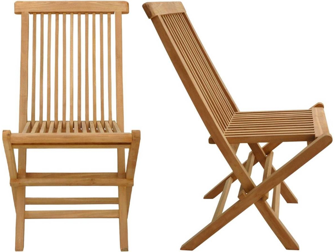 Conjunto De Sillas De Exterior BENEFFITO Salento Castaño (90 x 45 x 40 cm - Teca)