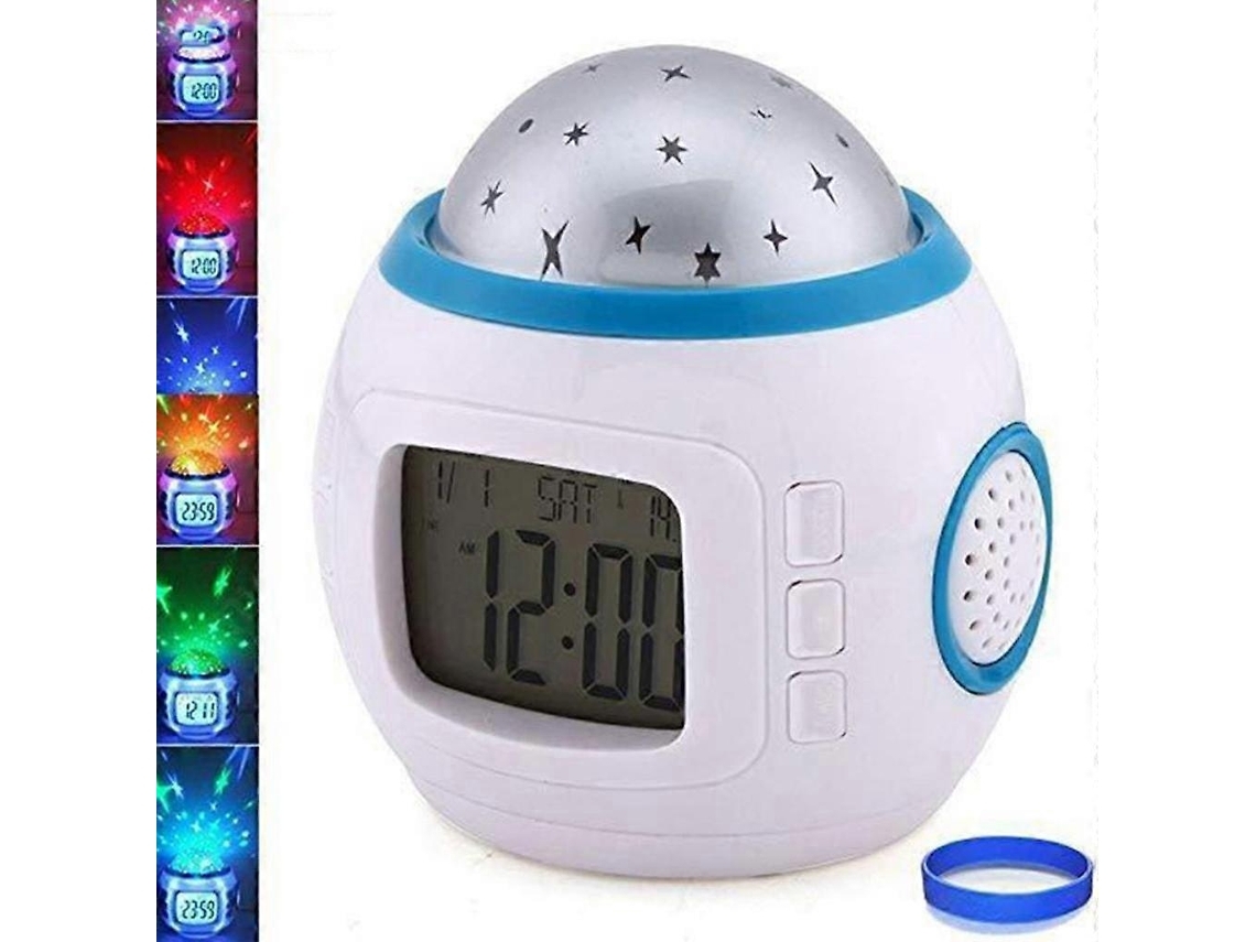 Sky Star Night Light Proyector Lámpara Niños Cuarto Música Despertador Blanco Gusshious