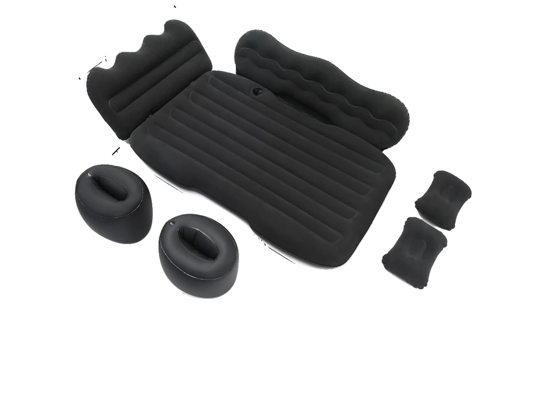 Cama de viaje inflable, superficie aterciopelada, compatible con SUV, color negro OEM