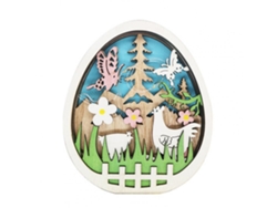 Adornos De Madera Para Decoración De Pascua Con Luces Led Escultura De Huevo De Gallina Hecha A Mano Para Mesa