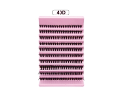 (40d) 200 piezas de pestañas postizas para hacer tú misma, pestañas postizas largas y de aspecto natural en grupos, tamaño 40p
