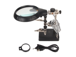 Lupa De Mesa Con Luz Led Ajustable 3x 5x 8x Usb Para Soldadura, Modelismo Y Manualidades.